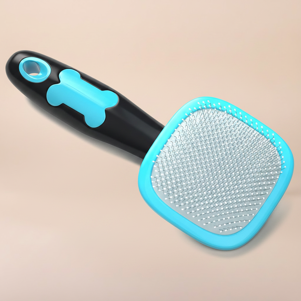 Brosse bleue L fond beige