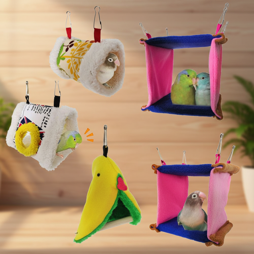 Collage accessoires oiseaux - fond lifestyle