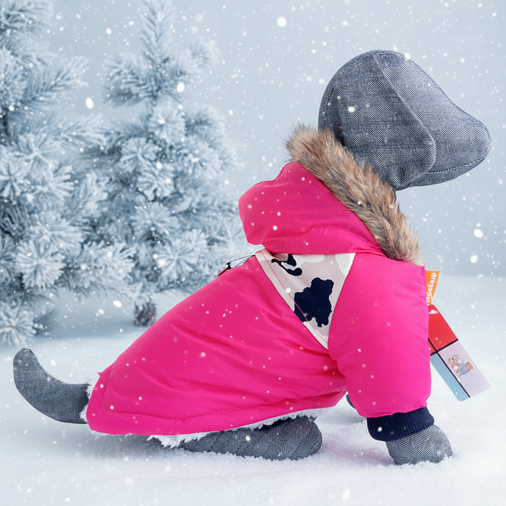 Doud'Wouf rose fuchsia - Fond hiver