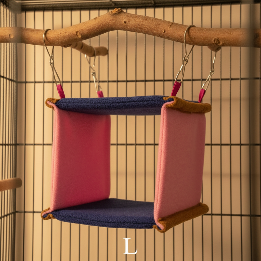 Hamac carré taille L - fond cage avec branche