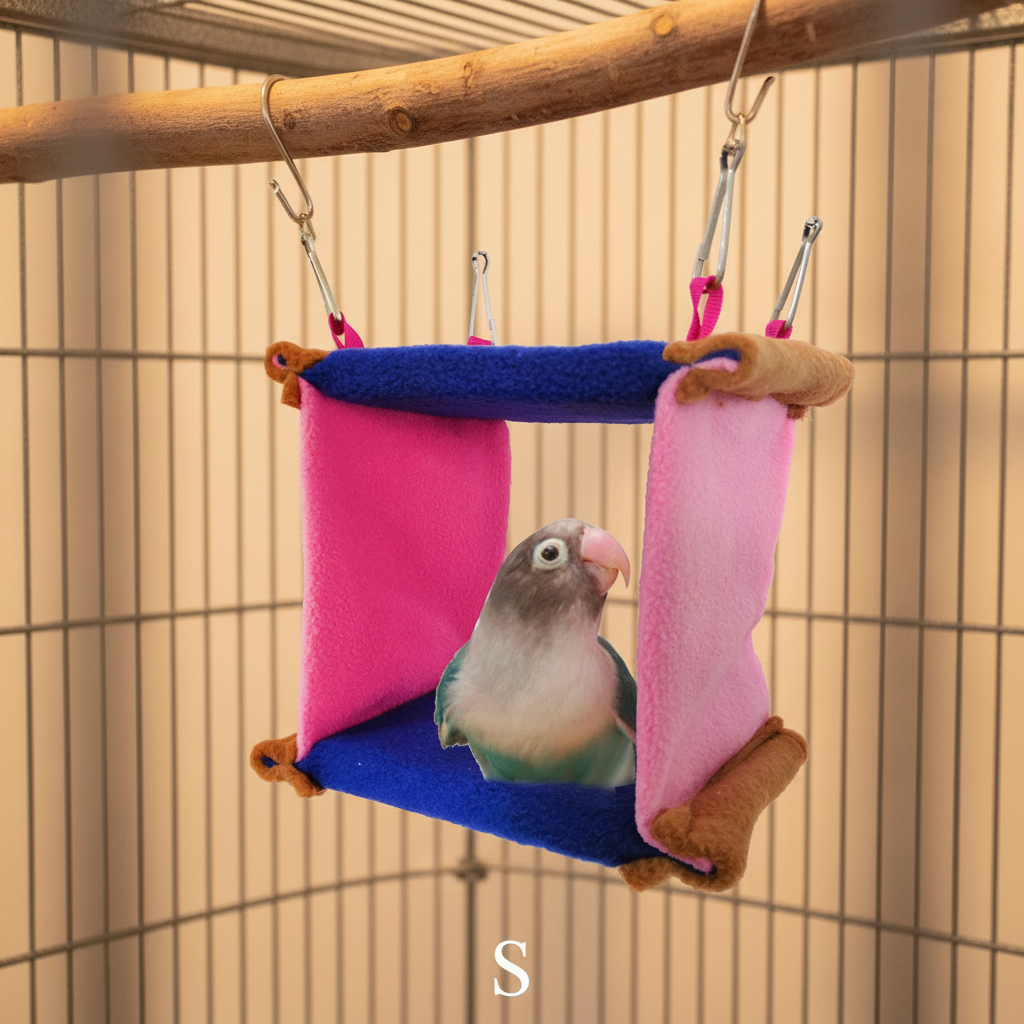 Hamac carré taille S - fond cage avec branche