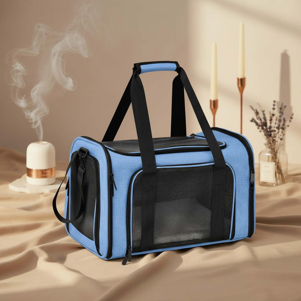Transisac Bleu – Fond beige