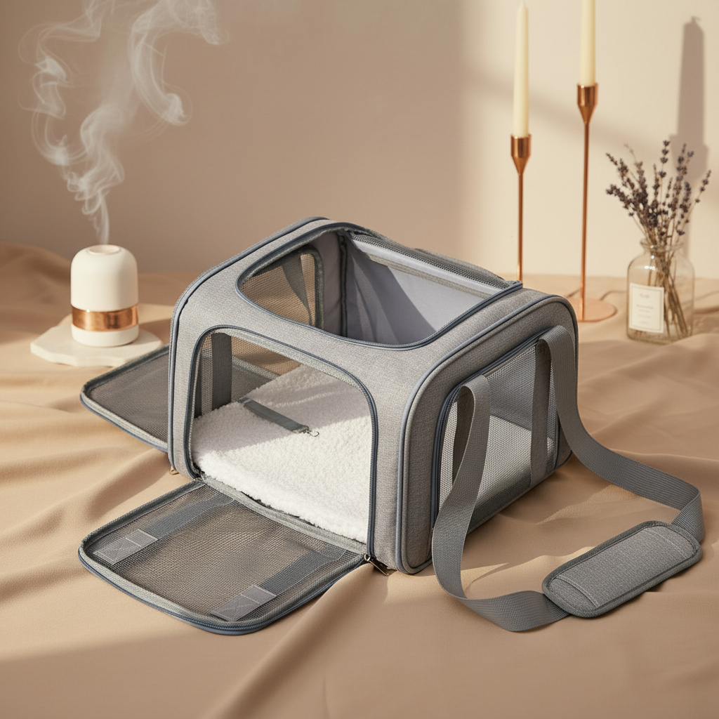 Transisac Gris Ouvert Vue Dessus – Fond beige