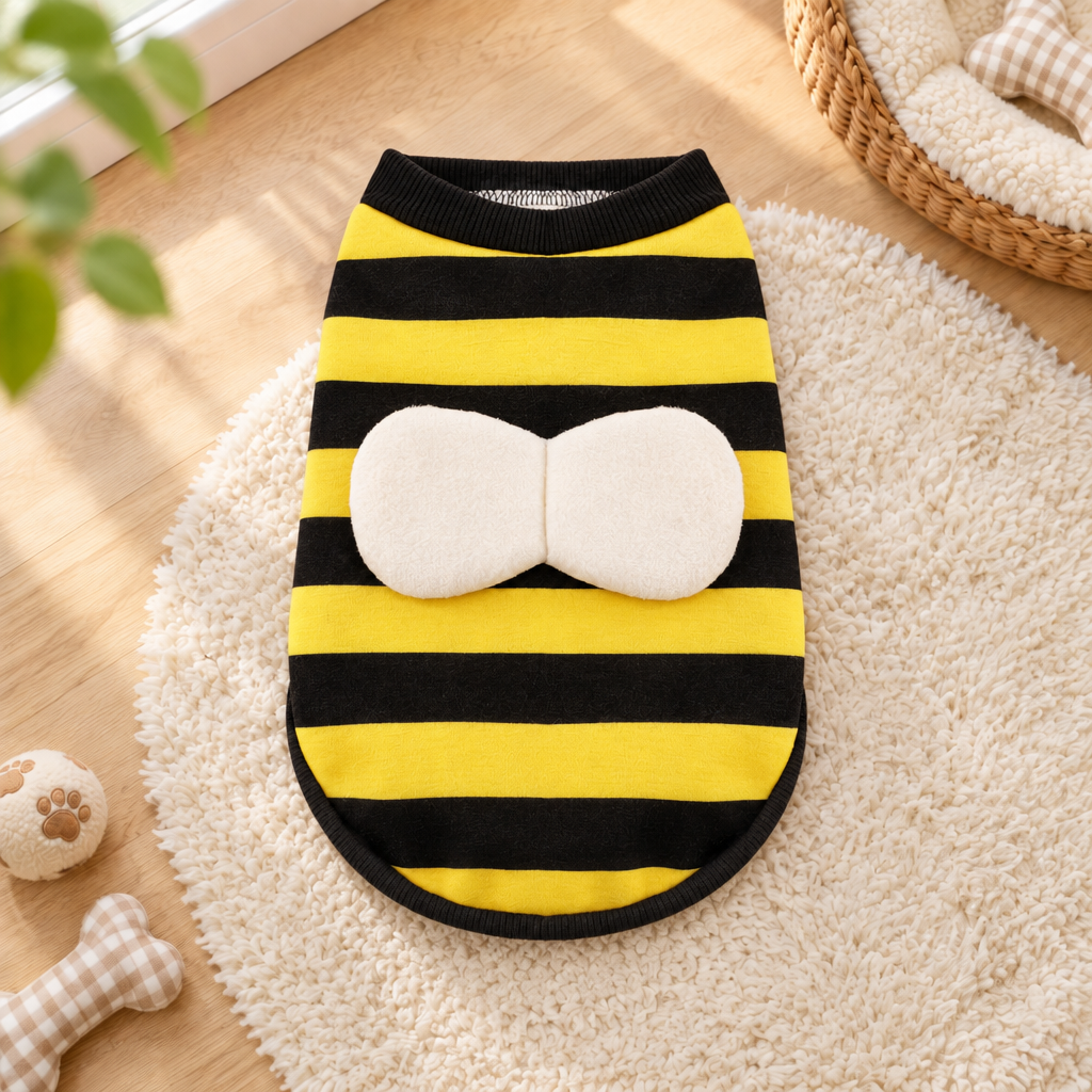 Vêtement abeille à ailes blanches dans le décor cocooning